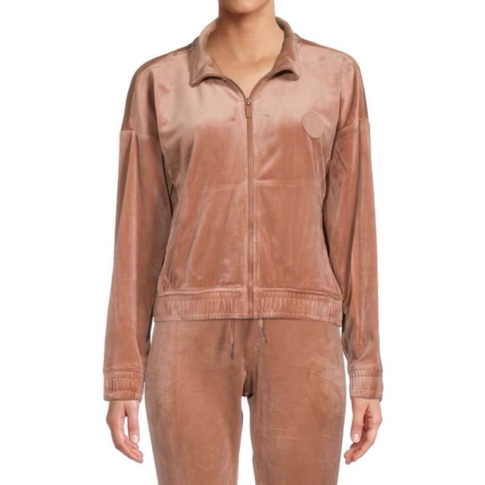 Calvin Klein Velour Zip Up Track Jacket